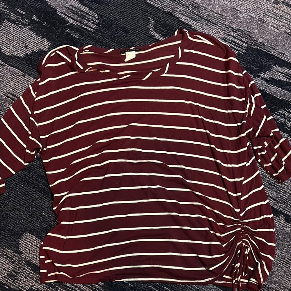 Striped Maroon Women's Top